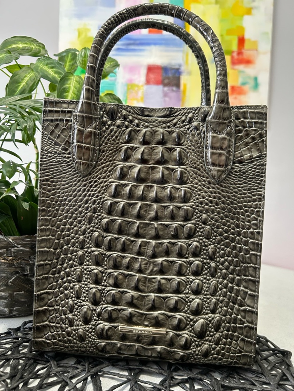 Brahmin Moira Hunter Green Melbourne Tote Crossbody